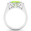 Image 4 : 14KT White Gold 2.02ctw Peridot and Diamond Ring