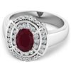 Image 3 : 14KT White Gold 1.5ct Ruby and Diamond Ring