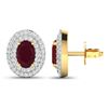 Image 4 : 14KT Yellow Gold 1.12ctw Ruby and Diamond Earrings
