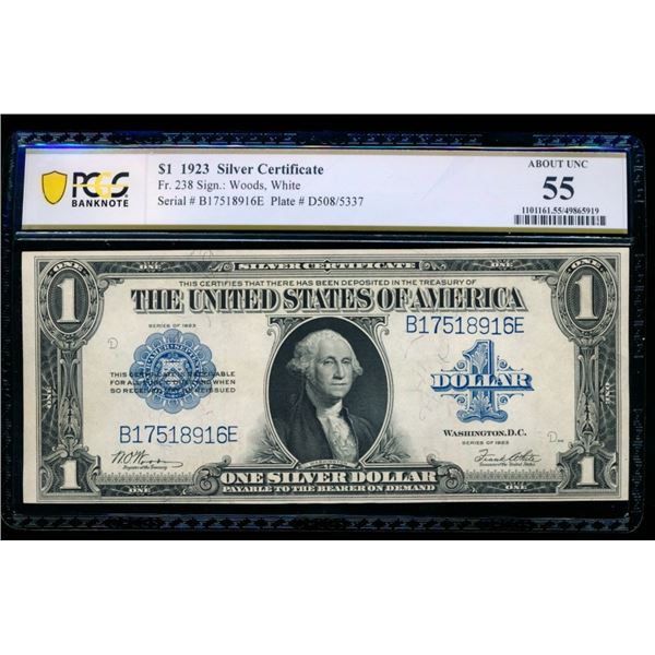 1923 $1 Silver Certificate PCGS 55
