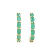 Image 1 : Plated 18KT Yellow Gold and Sterling Silver 3.05ctw Emerald Earrings