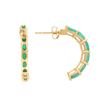 Image 2 : Plated 18KT Yellow Gold and Sterling Silver 3.05ctw Emerald Earrings