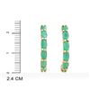 Image 3 : Plated 18KT Yellow Gold and Sterling Silver 3.05ctw Emerald Earrings