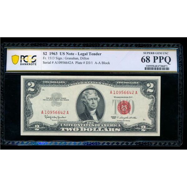 1963 $2 Legal Tender Note PCGS 68PPQ
