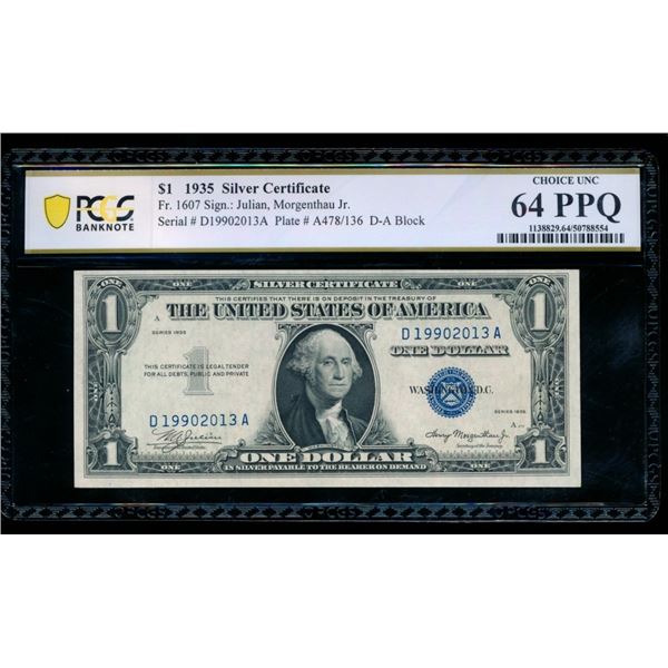 1935 $1 Silver Certificate PCGS 64PPQ