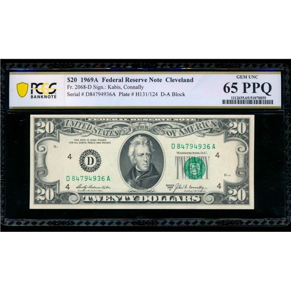 1969A $20 Cleveland FRN PCGS 65PPQ
