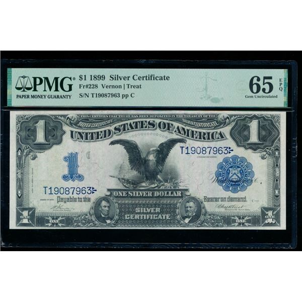 1899 $1 Black Eagle Silver Certificate PMG 65EPQ