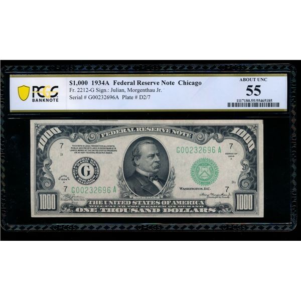 1934A $1000 Chicago FRN PCGS 55