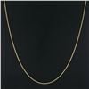 Image 4 : NEW 14K Yellow Gold 24" Long 1.6mm Rounded Beveled Box Link Chain Necklace