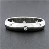 Image 2 : Platinum 0.16 ctw Round Burnish Set Diamond 4.1mm Polished Dome Eternity Band Ri