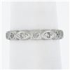 Image 2 : Antique Platinum 0.15 ctw Diamond Alternated Marquise & Square Eternity Band Rin