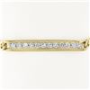 Image 2 : Unisex 14k Yellow Gold 6.75" 0.85 ctw Diamonds ID Figaro Link Chain Bracelet
