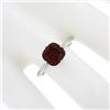 Image 3 : NEW 14k White Gold 2.5 ctw Cushion Rhodolite Garnet Prong Open Work Solitaire Ri