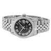 Image 9 : Rolex Mens Stainless Steel Black Roman Diamond Lugs Datejust Wristwatch 36MM