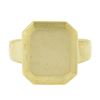 Image 4 : Solid 14K Yellow Gold Rectangular Engravable Center Matte Finish Signet Ring