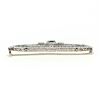 Image 5 : Antique Art Deco 14k White Gold Aquamarine & Diamond Open Filigree Wide Bar Pin