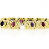 Image 3 : 18K Yellow Gold Oval Cabochon Bezel Multi Color Gemstone Wide X O Link Bracelet