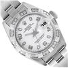 Image 1 : Rolex Ladies Stainless Steel White Arabic Dial 18K Diamond Bezel Oyster Band Dat