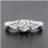 Image 2 : New 14k White Gold.85 ctw Round Diamond Milgrain & Wheat Engraved Engagement Rin