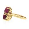Image 5 : Vintage 14k Gold 3.50 ctw Round Cabochon Purple Pink Tourmaline Open Work Bow Ri