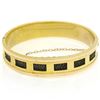 Rare Antique Victorian 14K Green & Rose Gold Mourning Hair Wide Bangle Bracelet