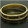 Image 6 : Rare Antique Victorian 14K Green & Rose Gold Mourning Hair Wide Bangle Bracelet