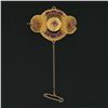 Image 2 : Antique Etruscan Revival 14k Gold Rhodolite Garnet Floral Repousse Work Brooch