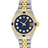 Image 3 : Rolex Ladies Quickset Two Tone Blue Diamond And Sapphire Datejust Wristwatch 26M