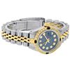 Image 4 : Rolex Ladies Quickset Two Tone Blue Diamond And Sapphire Datejust Wristwatch 26M