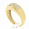 Image 9 : NEW Mens 18K Yellow Gold 1.96 ctw GIA Old European Diamond 3 Stone Gypsy Band Ri