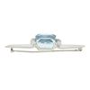 Image 5 : Vintage 14k White Gold Cushion Cut Blue Topaz & Diamond Unique Bar Pin Brooch
