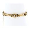 Image 1 : Antique Victorian 14k Gold 0.50 ctw Diamond Seed Pearl Hinged Tube Bangle Bracel