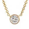 Image 5 : NEW 14k Rose Gold 0.15 ctw Round Light Champagne Diamond Solitaire Pendant & Cha
