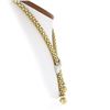 Image 2 : 14k TT Gold Fancy Popcorn Link Chain Lariat Necklace w/ Polished Bead Tassels