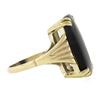 Image 6 : Vintage 9 ctw Yellow Gold 21.3x15.8mm Flat Cushion Black Agate Solitaire Ring
