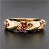 Image 8 : 18K Rose Gold Polished & 0.36 ctw Round Brilliant Pave Set Ruby Section Band Rin