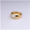Image 2 : 18k Yellow Gold & Custom Cut Moissanite Ring by Carlo Rici