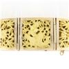 Image 8 : Vintage Solid 18k Yellow Gold Nautical Themed Hinged Square Panel Link Bracelet