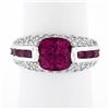 Image 1 : Sonia B. 18k Gold Cushion Pink Tourmaline Solitaire Spinel & Diamond Band Ring