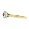 Image 4 : Vintage Jabel 18k Gold 0.40 ctw Round Brilliant Red Ruby w/ Diamond Halo Ring
