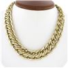 Italian UnoAErre Solid 14k Yellow Gold Wide Interlocking Link Statement Necklace