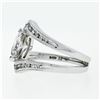 Image 5 : 14K White Gold 1.01 ctw Marquise & Round Cut Diamond Milgrain Wide Open Split Ri