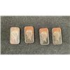 Image 1 : 4 X 1GRAM 9999 FINE SILVER ROSE BARS  *TAX EXEMPT*
