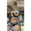 Image 8 : SHELF LOT OF ASSORTED ITEMS, INCLUDING: AFRICAN CARVING, PLAQUES, WOODEN CARVINGS & MORE