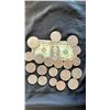 Image 1 : ASSORTED CANADIAN DOLLAR COINS (ONE SILVER) & AMERICAN DOLLAR COINS