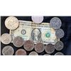 Image 3 : ASSORTED CANADIAN DOLLAR COINS (ONE SILVER) & AMERICAN DOLLAR COINS