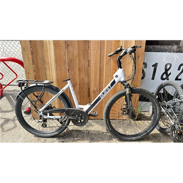 QUEST E-BIKE WITH KEY (NO BATTERY, NO CHARGER, NO SEAT, UNKNOWN WORKING CONDITION)