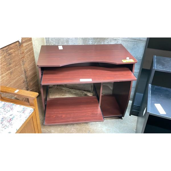 COMPUTER DESK WITH PULL-OUT BOTTOM AND KEYBOARD DRAWER