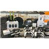 Image 2 : SHELF OF ASSORTED PS4 CONTROLLERS, EAR BUDS, SPEAKERS, CAMERAS & MORE (UNKNOWN WORKING CONDITION,