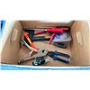 Image 2 : SHELF LOT OF ASSORTED TOOL INCLUDING AXES DEWALT GRINDER, BULT CUTTERS & MORE